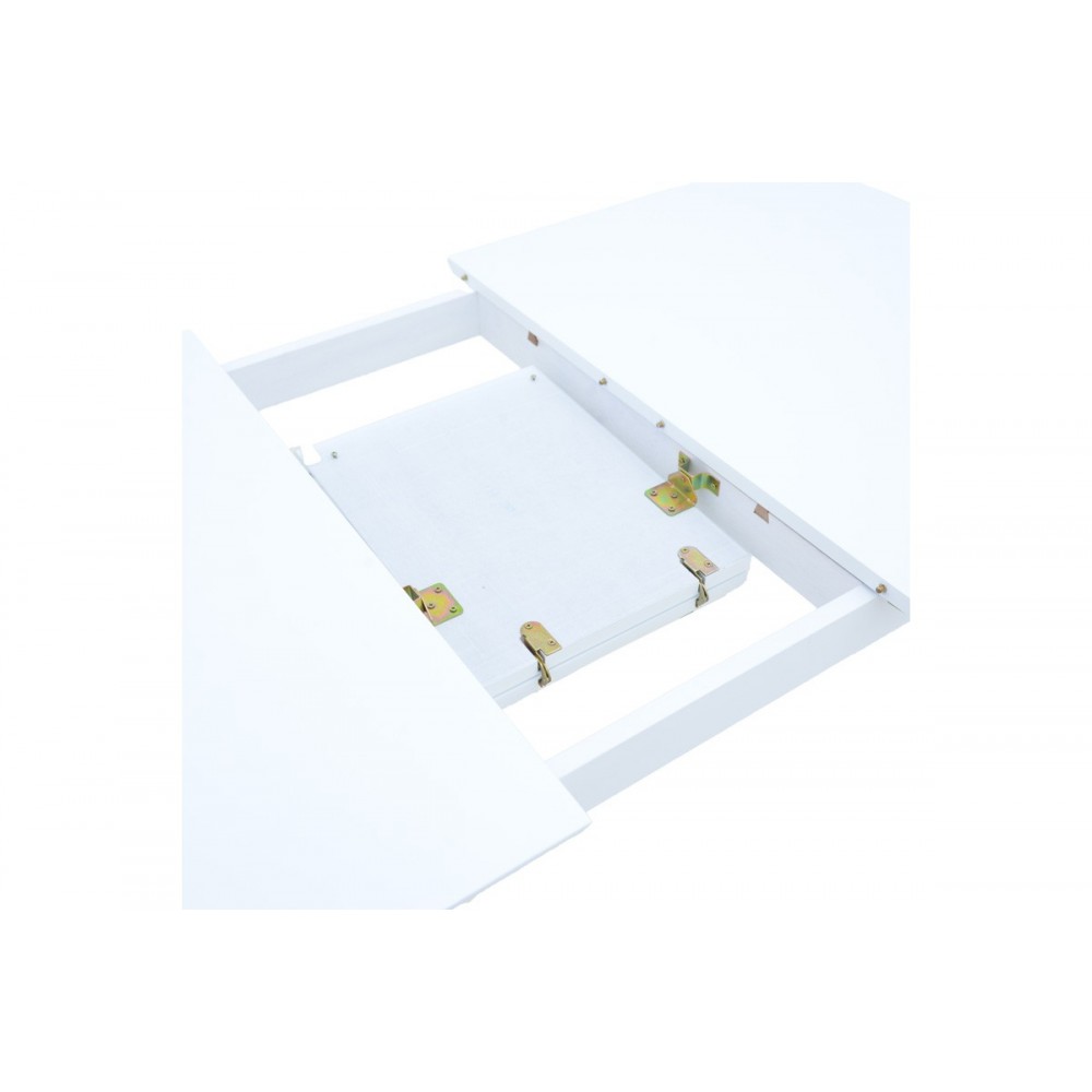 Tραπέζι επεκτεινόμενο "MABOR" από ξύλο σε χρώμα λευκό 120-150x80x73.8