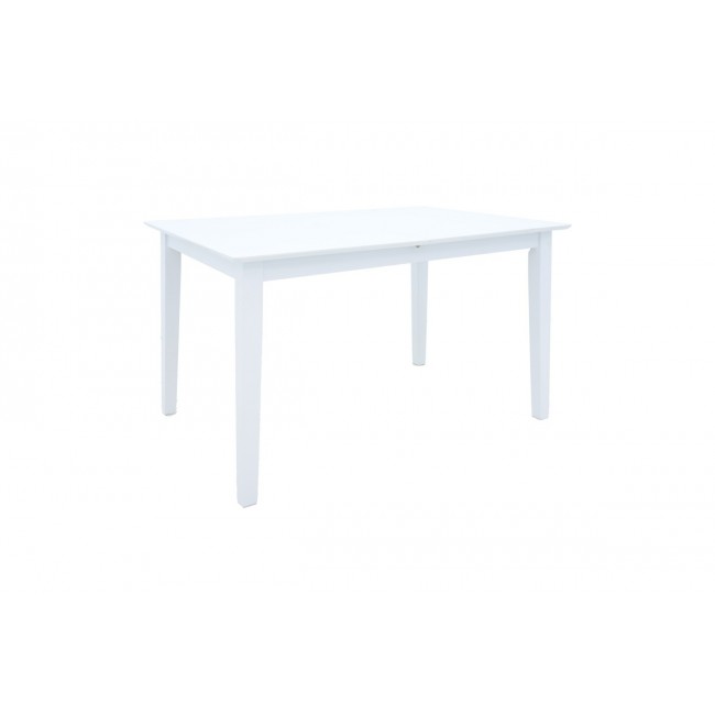Tραπέζι επεκτεινόμενο "MABOR" από ξύλο σε χρώμα λευκό 120-150x80x73.8