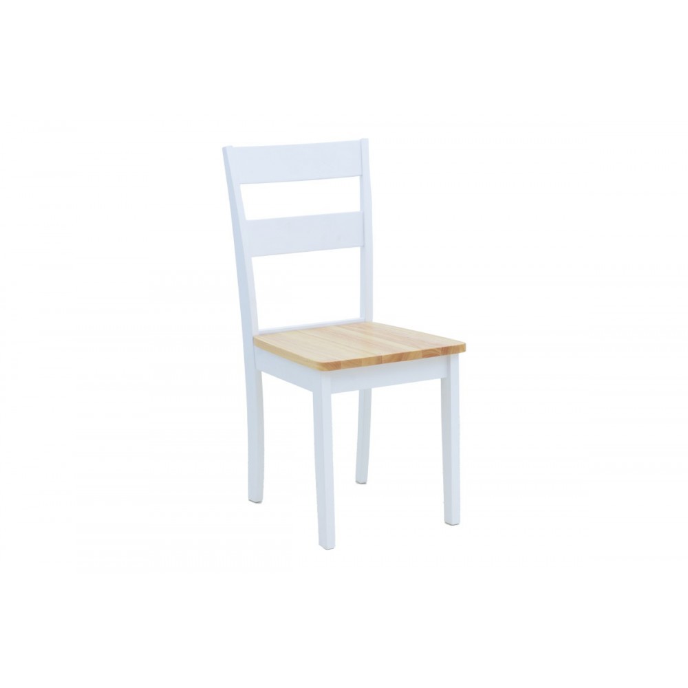 Καρέκλα "YORK" από ξύλο σε χρώμα λευκό/φυσικό 39.5x47.5x89