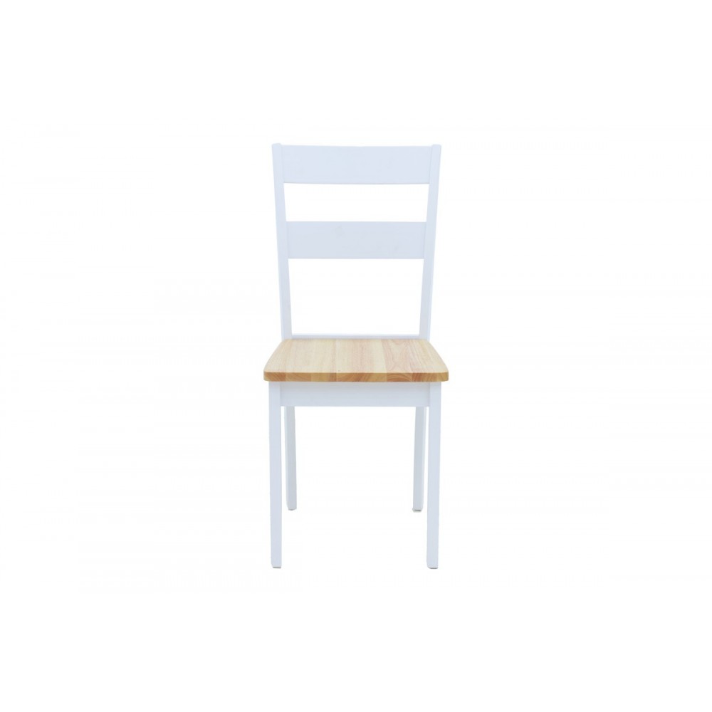 Καρέκλα "YORK" από ξύλο σε χρώμα λευκό/φυσικό 39.5x47.5x89