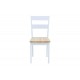 Καρέκλα "YORK" από ξύλο σε χρώμα λευκό/φυσικό 39.5x47.5x89