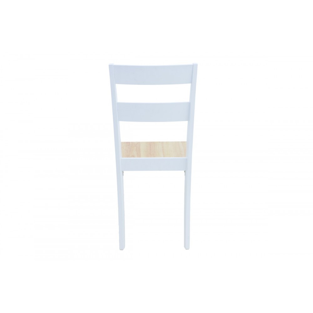 Καρέκλα "YORK" από ξύλο σε χρώμα λευκό/φυσικό 39.5x47.5x89