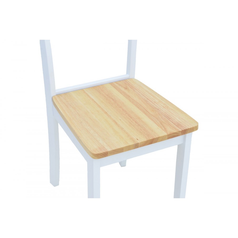 Καρέκλα "YORK" από ξύλο σε χρώμα λευκό/φυσικό 39.5x47.5x89