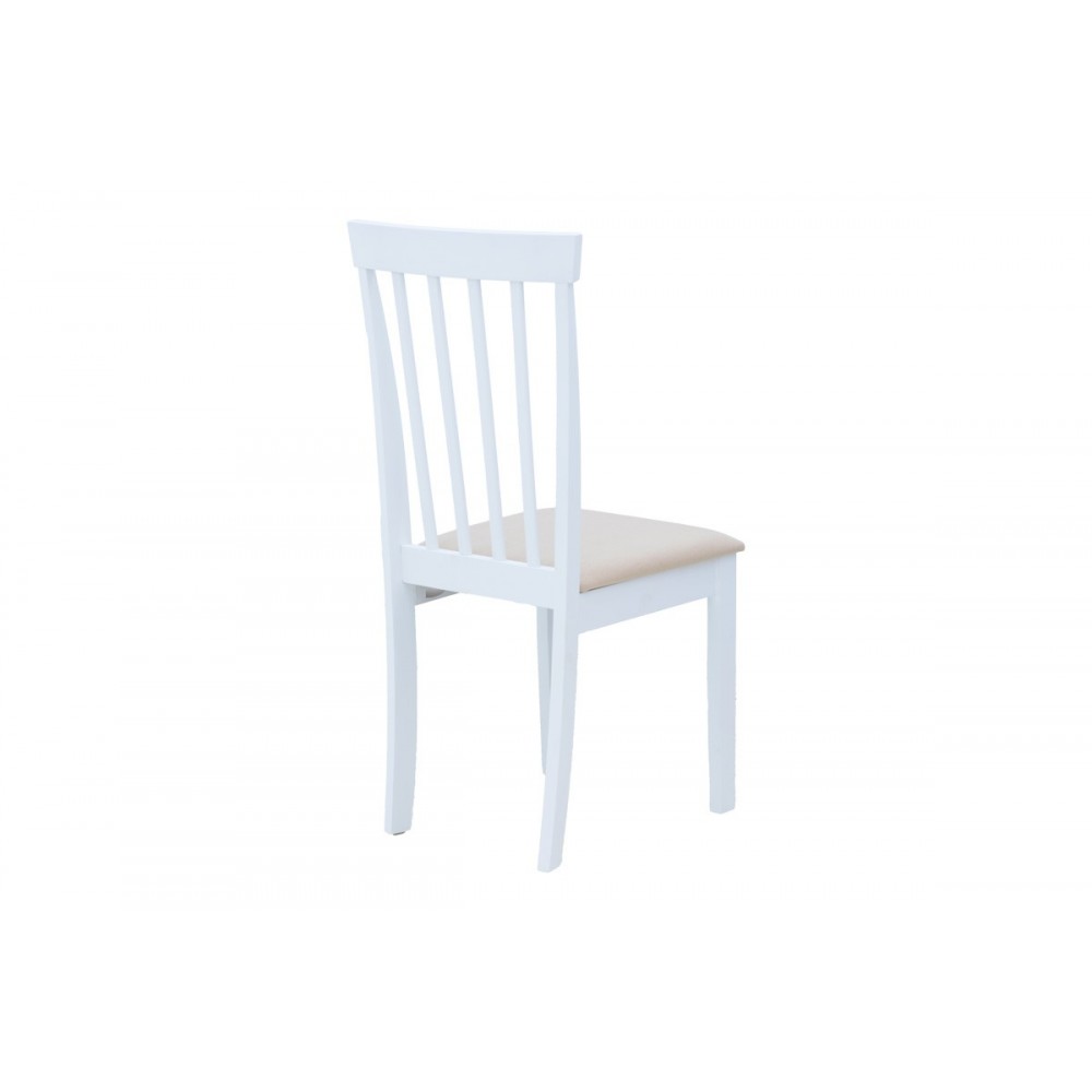 Tραπεζαρία επεκτεινόμενη 5τμχ "MABOR-HOUSTON" από ξύλο σε χρώμα λευκό 120-150x80x73.8