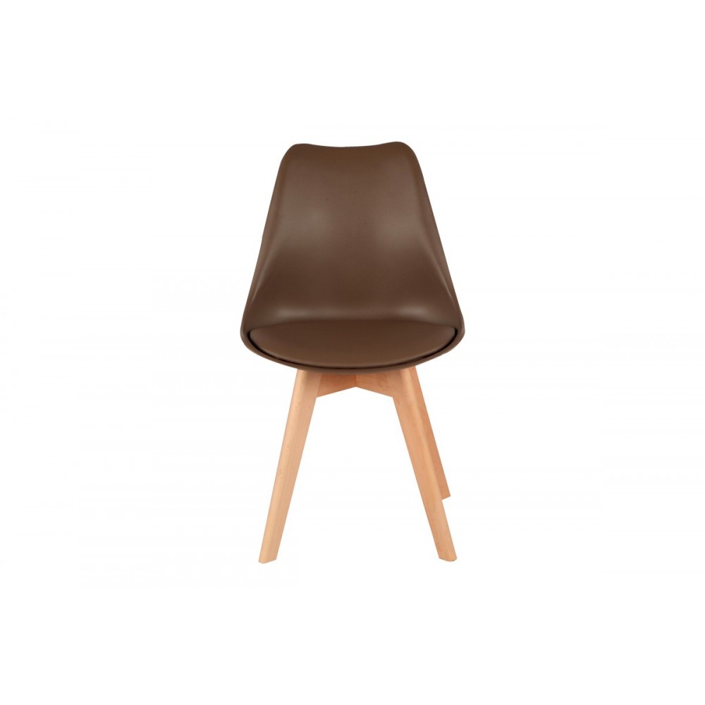 Καρέκλα "GASTON" από pp/pu σε χρώμα καφέ/φυσικό 43x51x75