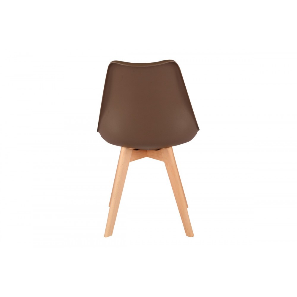Καρέκλα "GASTON" από pp/pu σε χρώμα καφέ/φυσικό 43x51x75