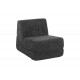 Πολυθρόνα-κρεβάτι "FERDERINA" από ύφασμα σε χρώμα ανθρακί 66x102x73