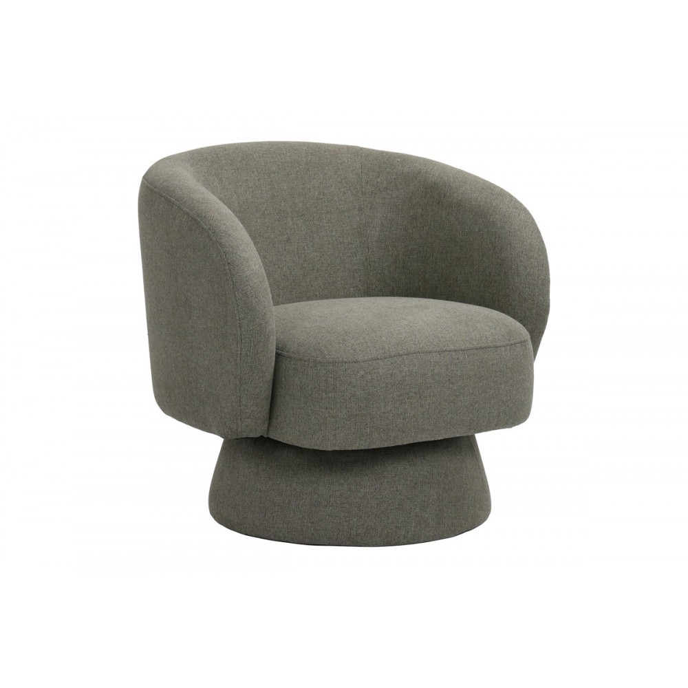 Πολυθρόνα περιστρεφόμενη "KRESLO" από ύφασμα σε χρώμα χακί 78x81x77