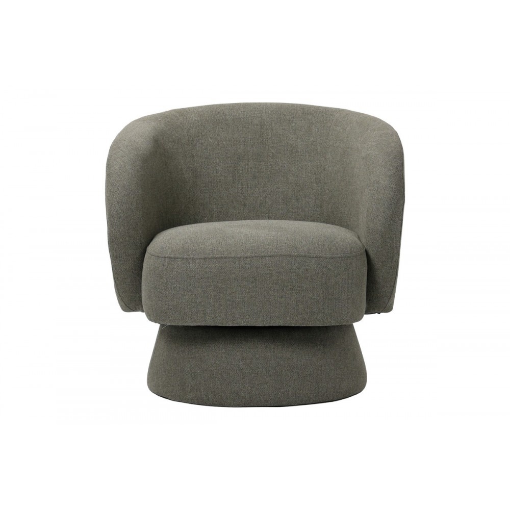 Πολυθρόνα περιστρεφόμενη "KRESLO" από ύφασμα σε χρώμα χακί 78x81x77