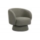 Πολυθρόνα περιστρεφόμενη "KRESLO" από ύφασμα σε χρώμα χακί 78x81x77