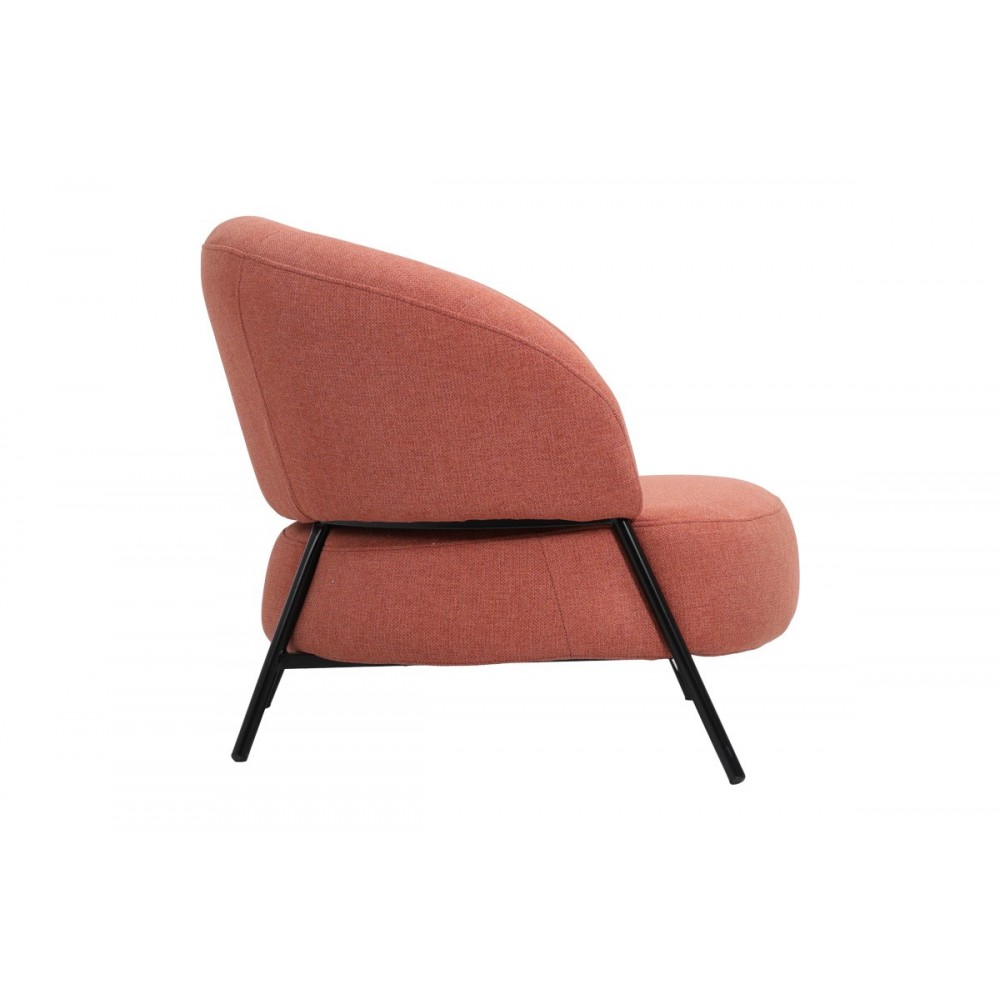 Πολυθρόνα "JENNIE" από ύφασμα/μέταλλο σε χρώμα κεραμιδί/μαύρο 84x84x71.5