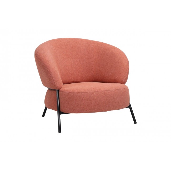 Πολυθρόνα "JENNIE" από ύφασμα/μέταλλο σε χρώμα κεραμιδί/μαύρο 84x84x71.5