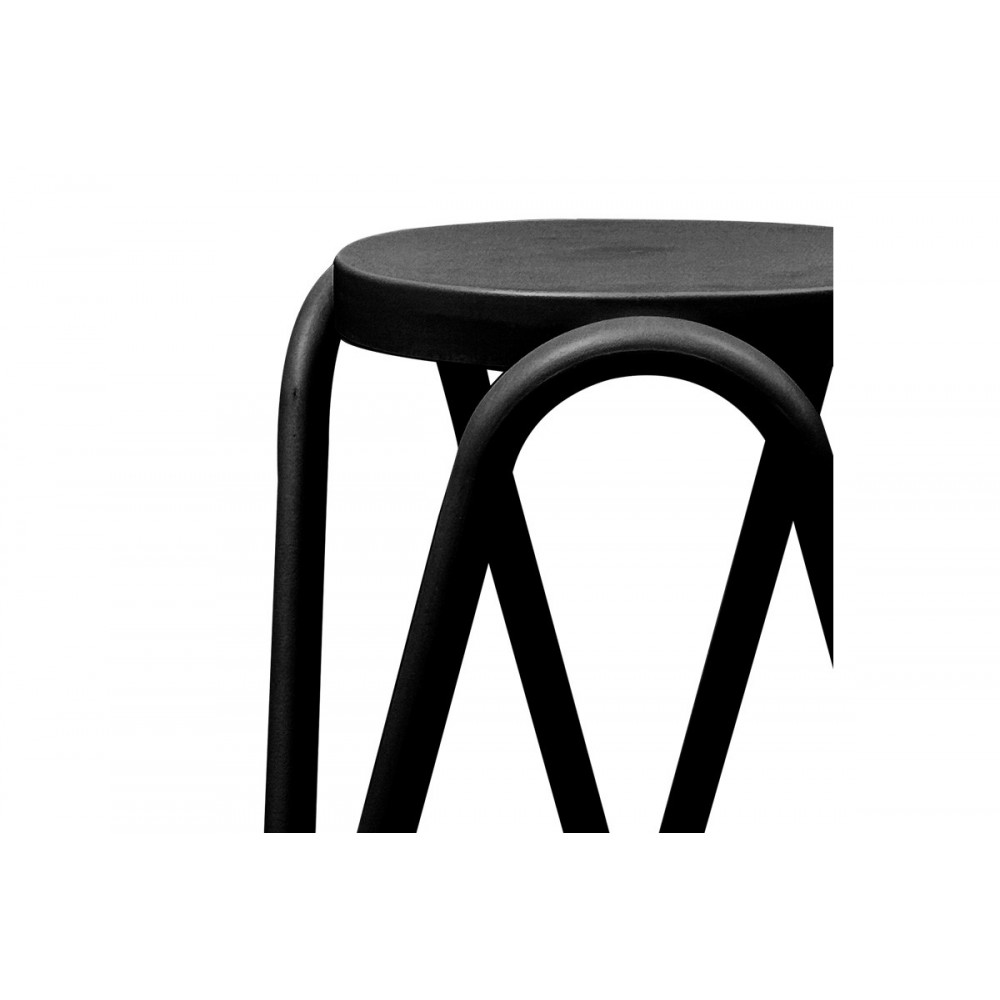 Σκαμπό "SERZONA" από pp σε χρώμα μαύρο Φ27x45.5