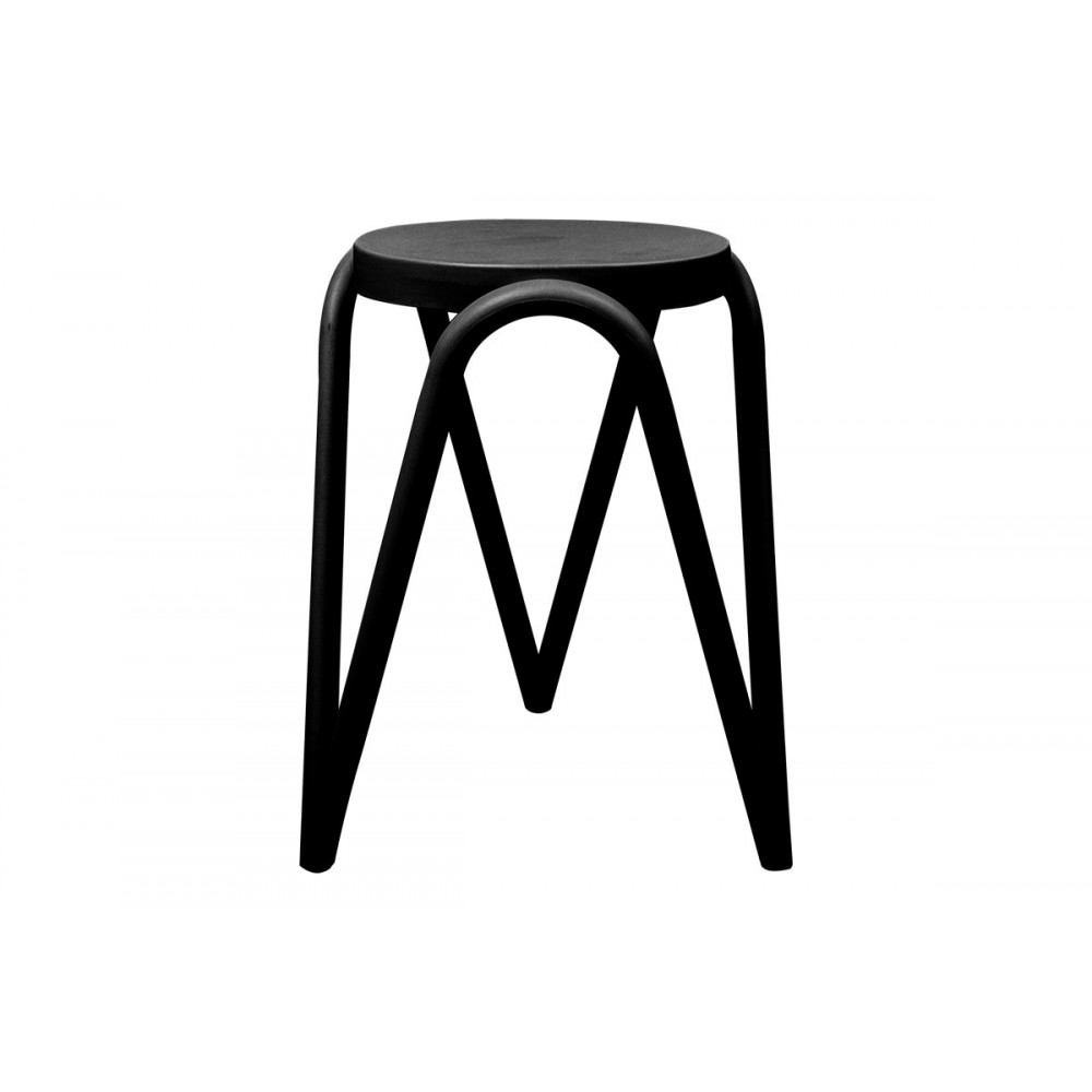 Σκαμπό "SERZONA" από pp σε χρώμα μαύρο Φ27x45.5