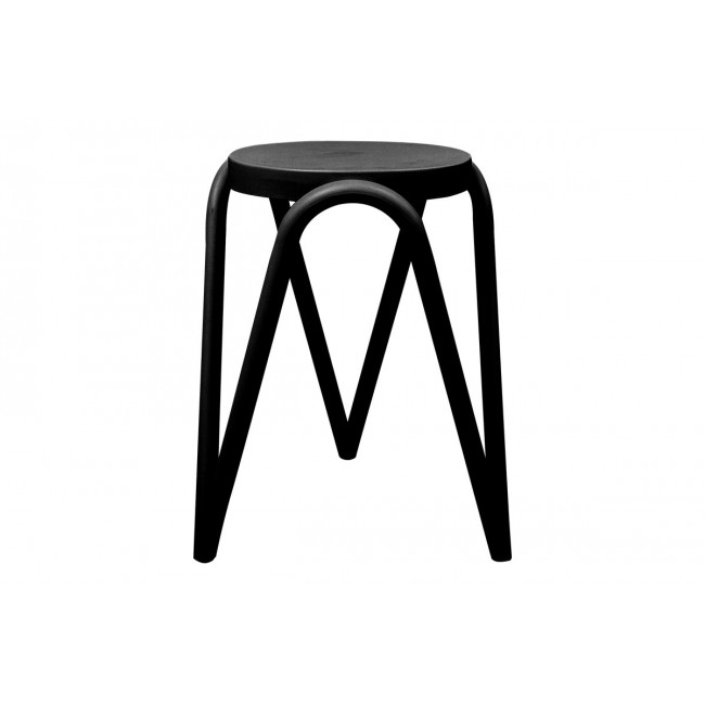 Σκαμπό "SERZONA" από pp σε χρώμα μαύρο Φ27x45.5