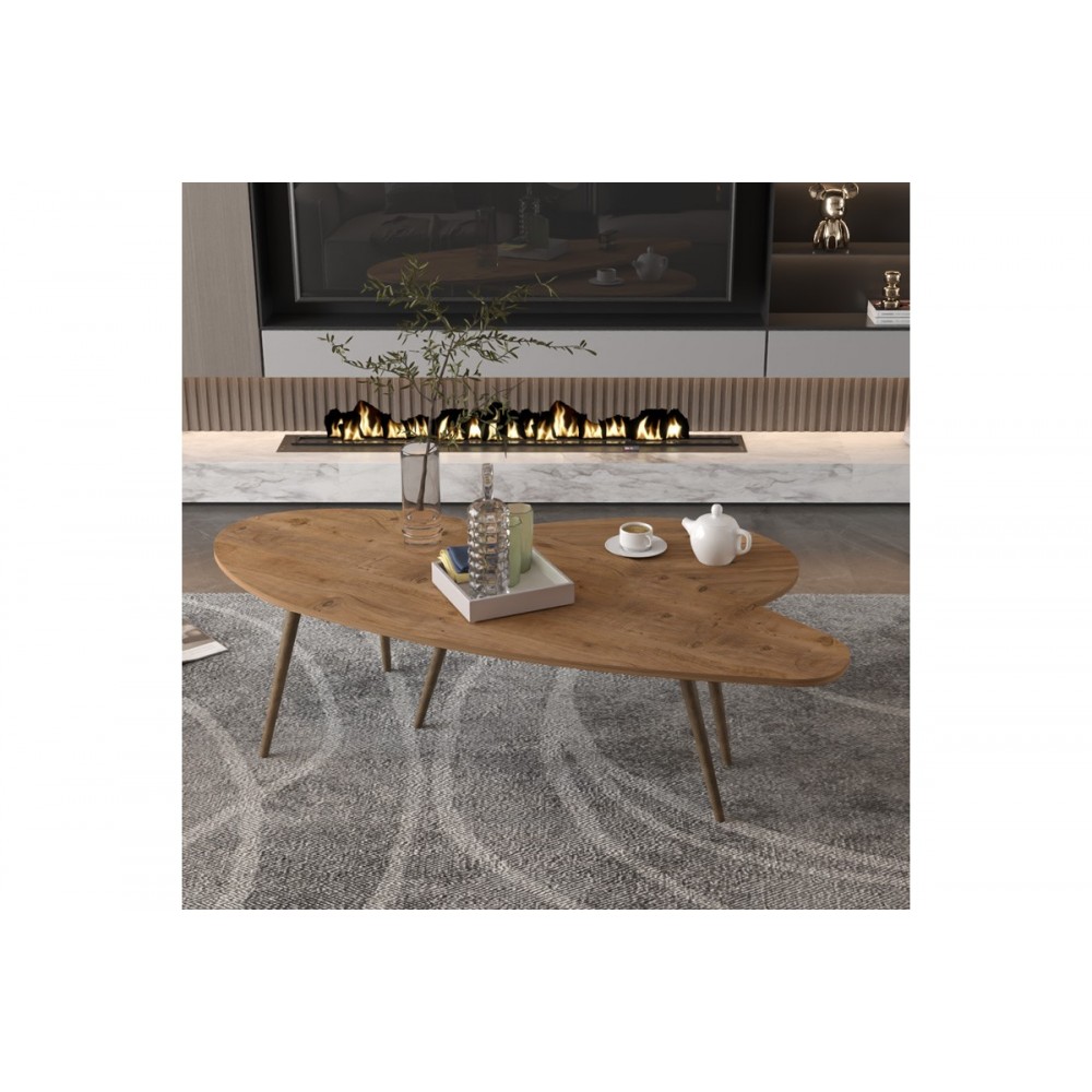 Τραπέζι σαλονιού 2τμχ "MONTY" σε χρώμα καρυδί 116x46x46