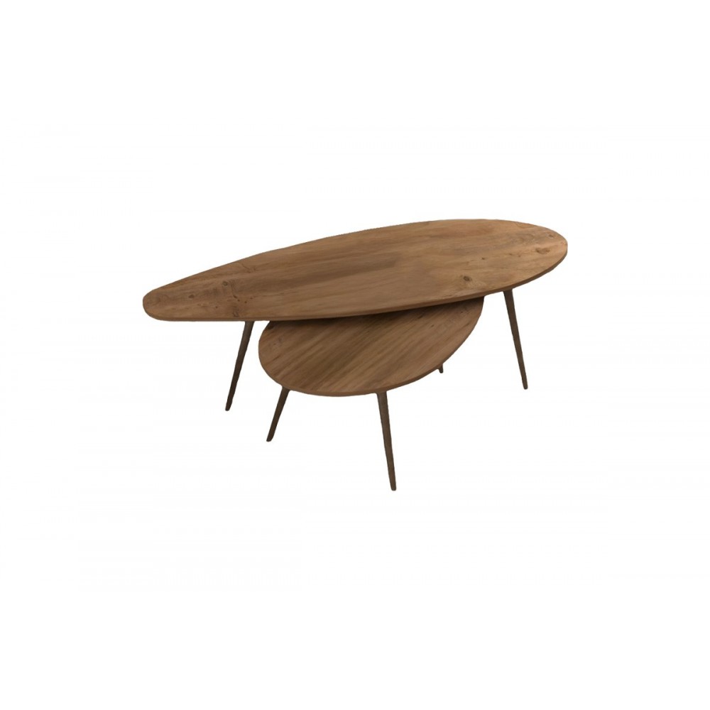 Τραπέζι σαλονιού 2τμχ "MONTY" σε χρώμα καρυδί 116x46x46