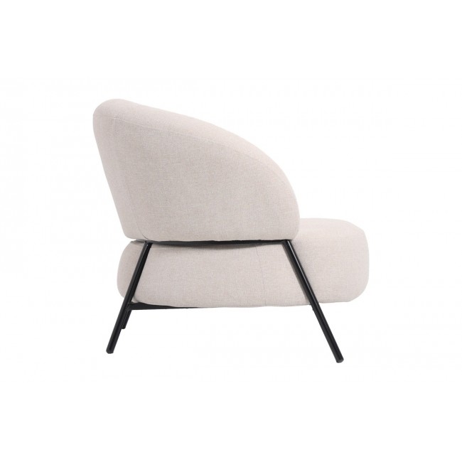 Πολυθρόνα "JENNIE" από ύφασμα/μέταλλο σε χρώμα κρεμ/μαύρο 84x84x71.5