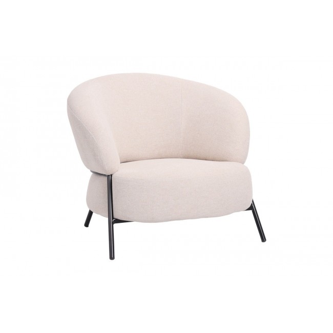 Πολυθρόνα "JENNIE" από ύφασμα/μέταλλο σε χρώμα κρεμ/μαύρο 84x84x71.5