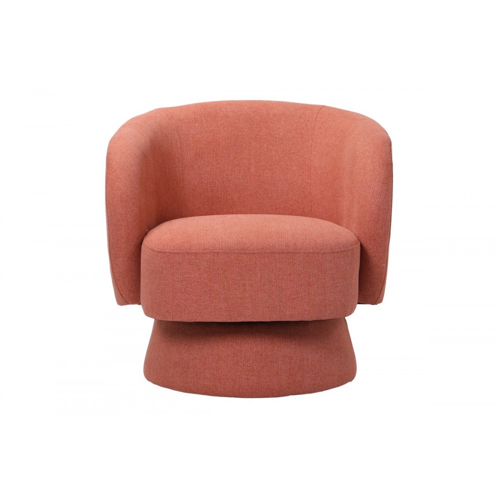 Πολυθρόνα περιστρεφόμενη "KRESLO" από ύφασμα σε χρώμα κεραμιδί 78x81x77