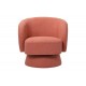 Πολυθρόνα περιστρεφόμενη "KRESLO" από ύφασμα σε χρώμα κεραμιδί 78x81x77