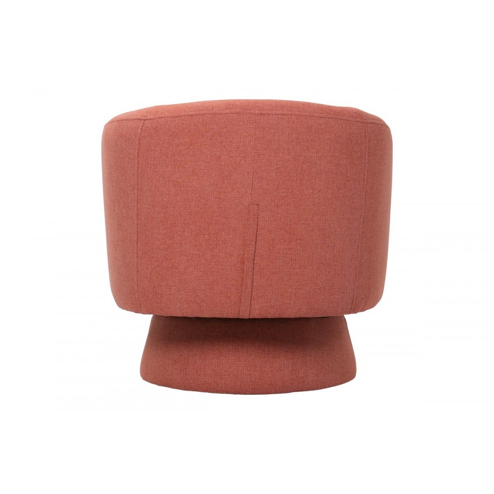 Πολυθρόνα περιστρεφόμενη "KRESLO" από ύφασμα σε χρώμα κεραμιδί 78x81x77