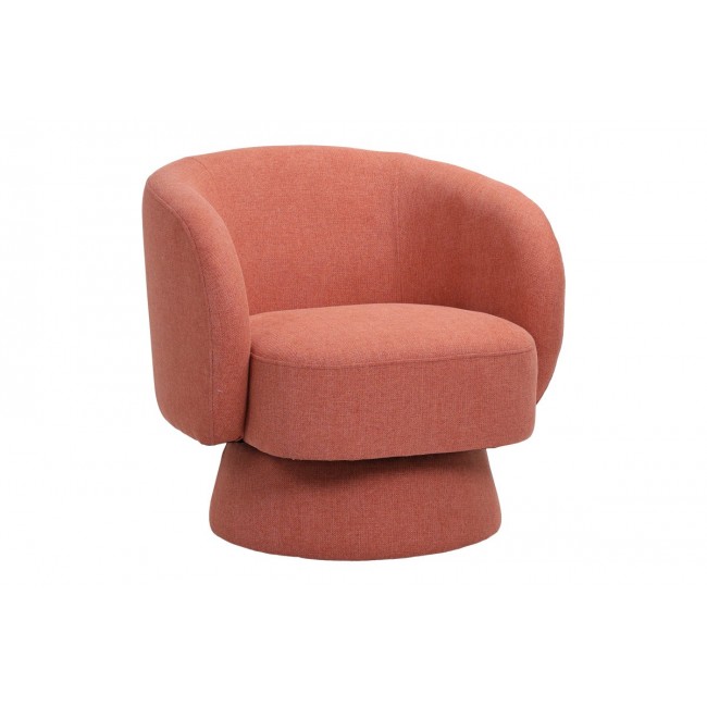 Πολυθρόνα περιστρεφόμενη "KRESLO" από ύφασμα σε χρώμα κεραμιδί 78x81x77