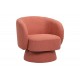 Πολυθρόνα περιστρεφόμενη "KRESLO" από ύφασμα σε χρώμα κεραμιδί 78x81x77