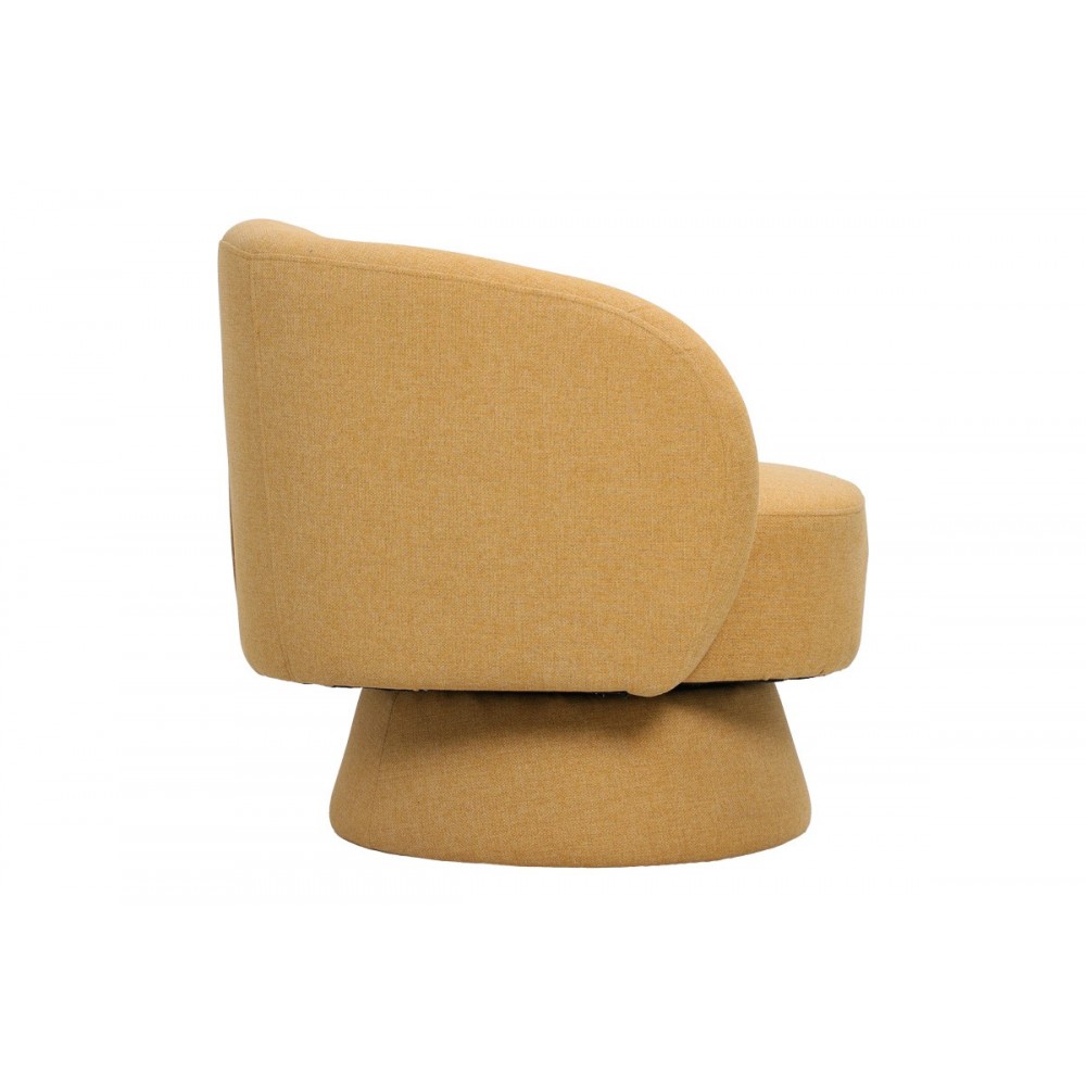 Πολυθρόνα περιστρεφόμενη "KRESLO" από ύφασμα σε χρώμα κίτρινο 78x81x77