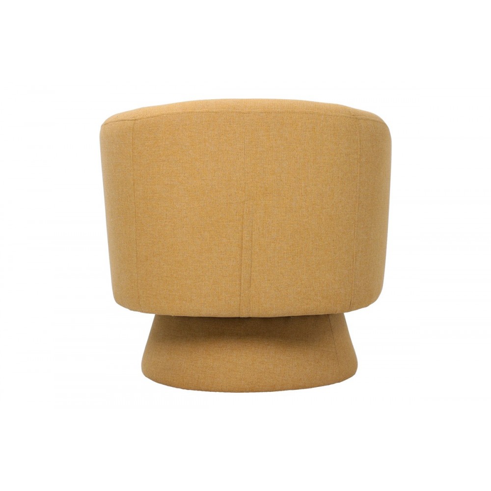 Πολυθρόνα περιστρεφόμενη "KRESLO" από ύφασμα σε χρώμα κίτρινο 78x81x77