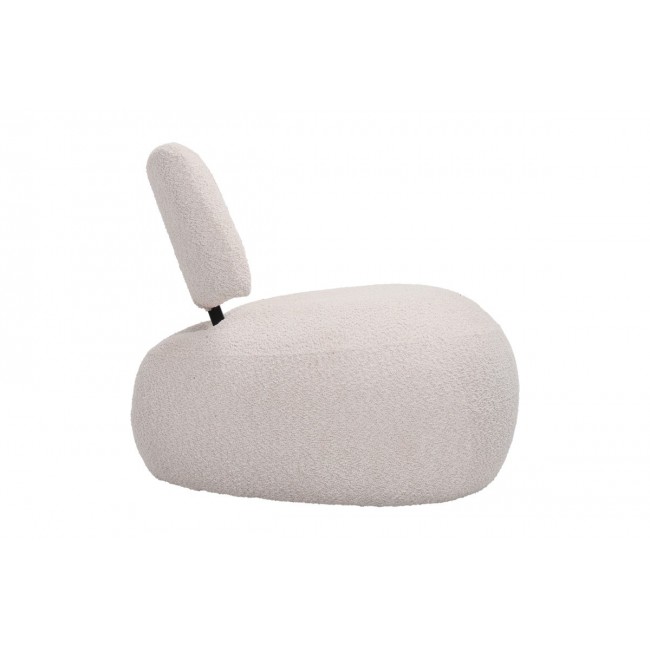 Πολυθρόνα "STONIE" από μπουκλέ ύφασμα σε χρώμα μπεζ 67x73x67