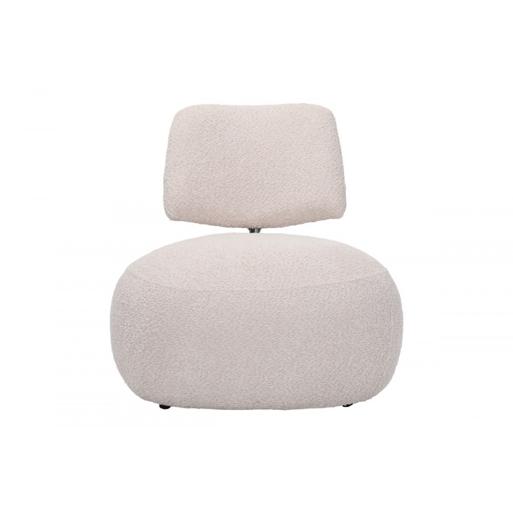 Πολυθρόνα "STONIE" από μπουκλέ ύφασμα σε χρώμα μπεζ 67x73x67