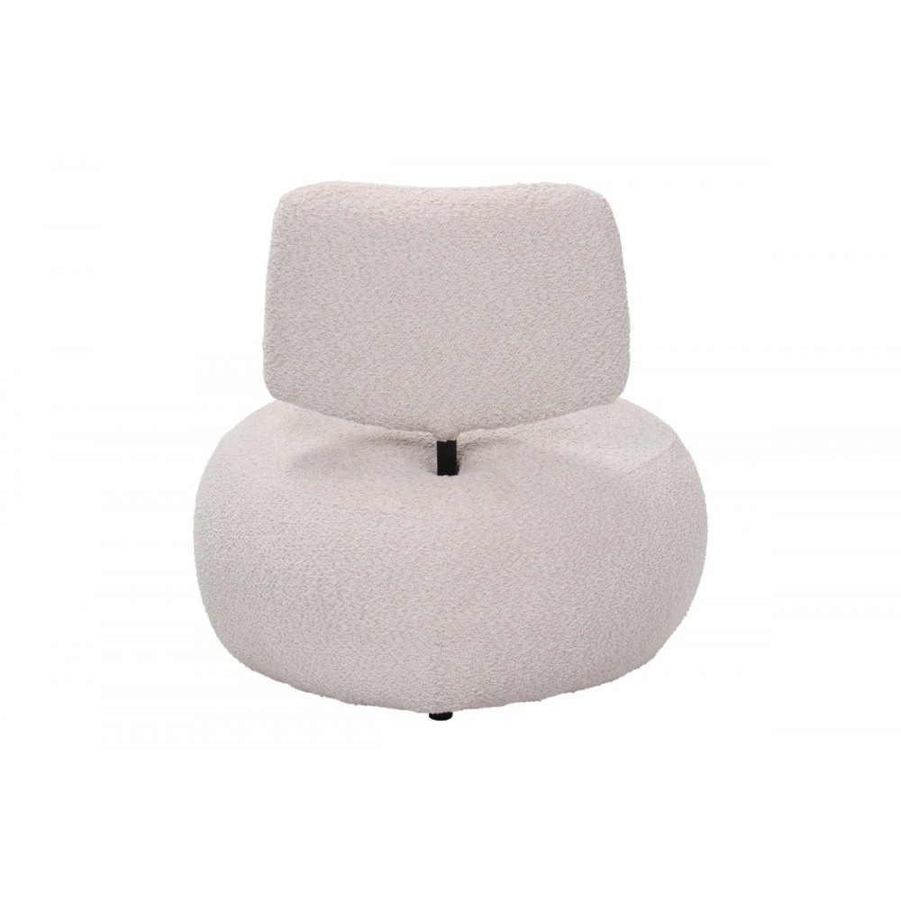 Πολυθρόνα "STONIE" από μπουκλέ ύφασμα σε χρώμα μπεζ 67x73x67
