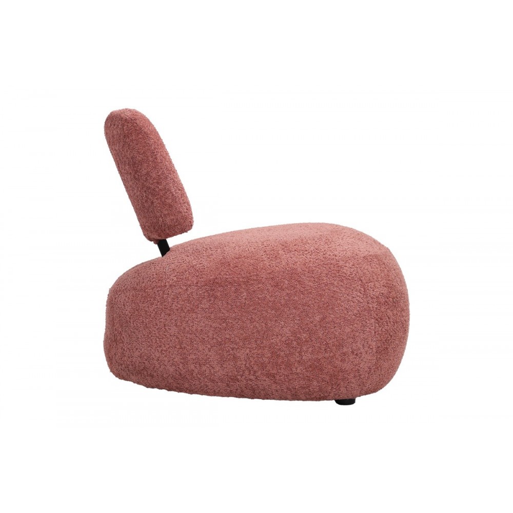 Πολυθρόνα "STONIE" από μπουκλέ ύφασμα σε χρώμα σάπιο μήλο 67x73x67