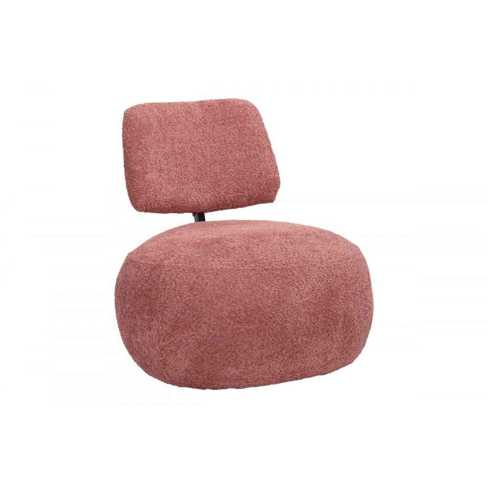 Πολυθρόνα "STONIE" από μπουκλέ ύφασμα σε χρώμα σάπιο μήλο 67x73x67