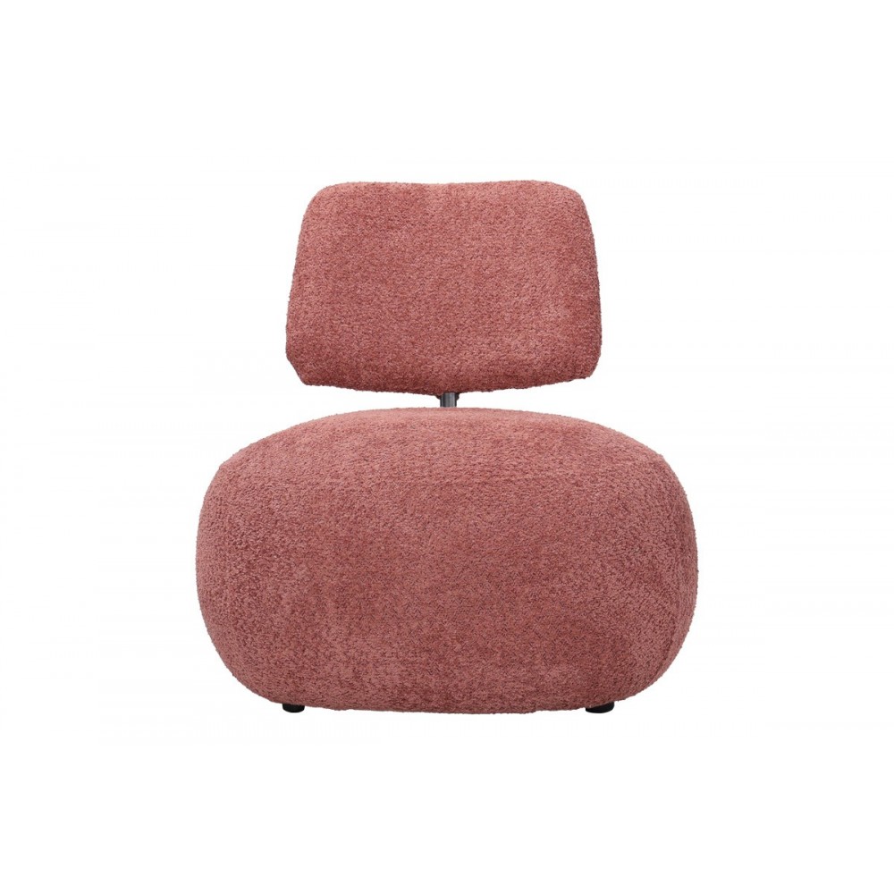 Πολυθρόνα "STONIE" από μπουκλέ ύφασμα σε χρώμα σάπιο μήλο 67x73x67
