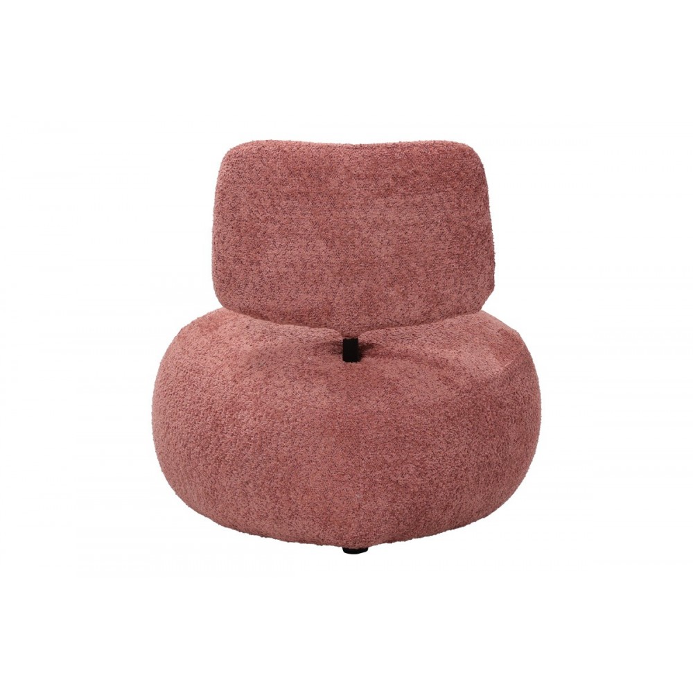 Πολυθρόνα "STONIE" από μπουκλέ ύφασμα σε χρώμα σάπιο μήλο 67x73x67
