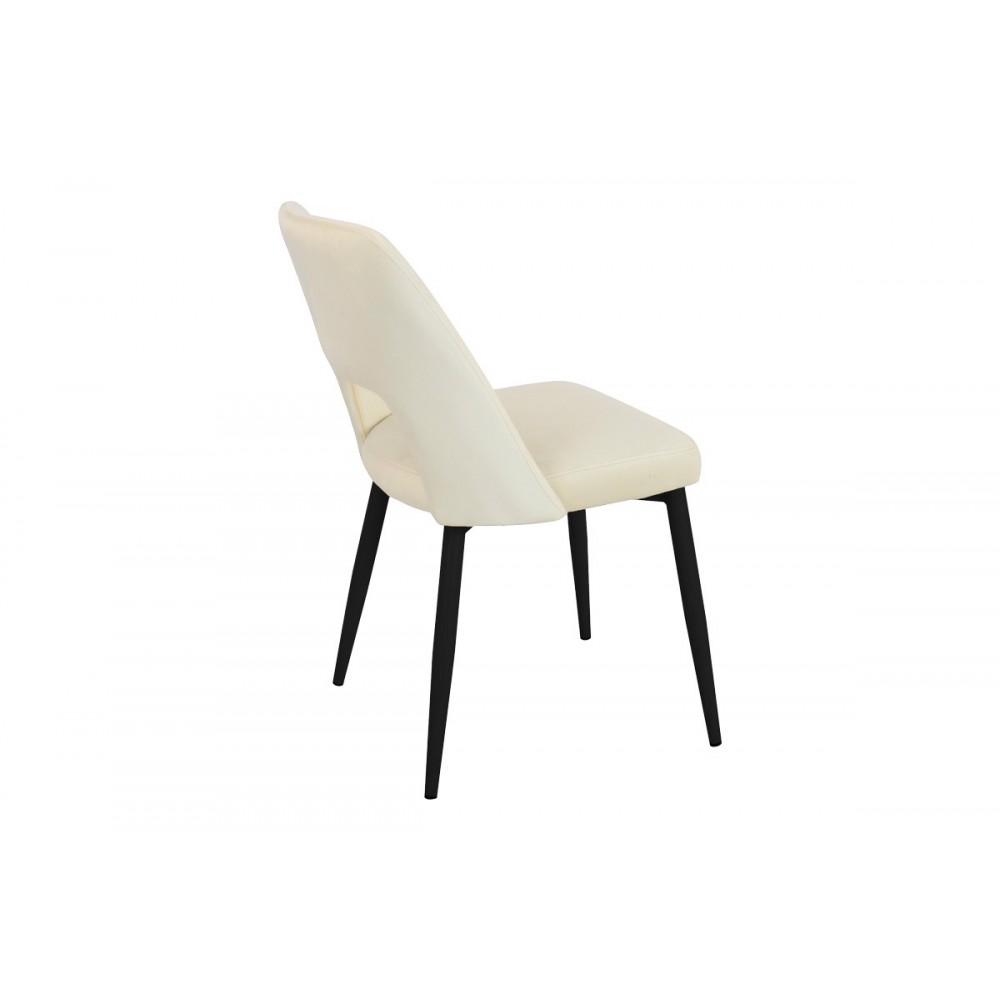 Καρέκλα "MURDE" από βελούδο/μέταλλο σε χρώμα μπεζ/μαύρο 48.5x61x89