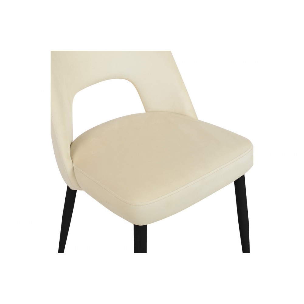 Καρέκλα "MURDE" από βελούδο/μέταλλο σε χρώμα μπεζ/μαύρο 48.5x61x89