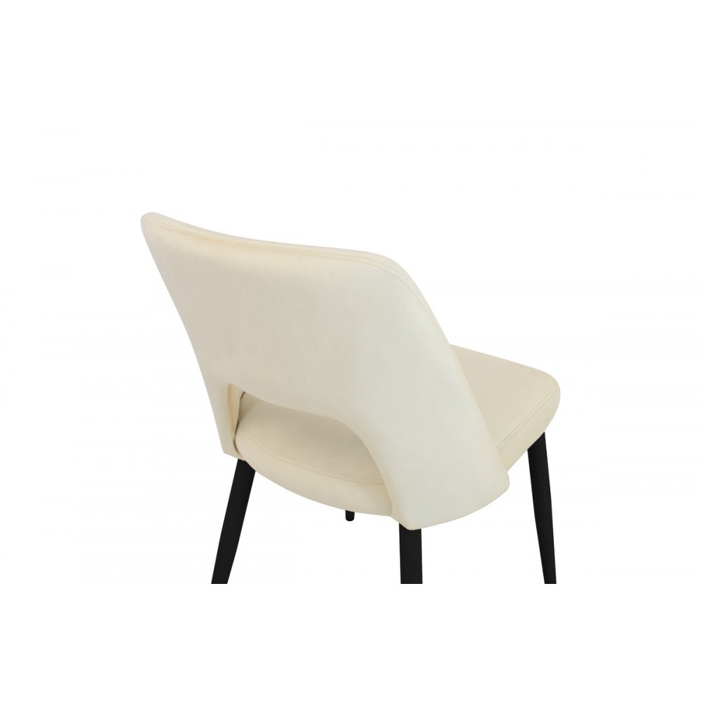 Καρέκλα "MURDE" από βελούδο/μέταλλο σε χρώμα μπεζ/μαύρο 48.5x61x89