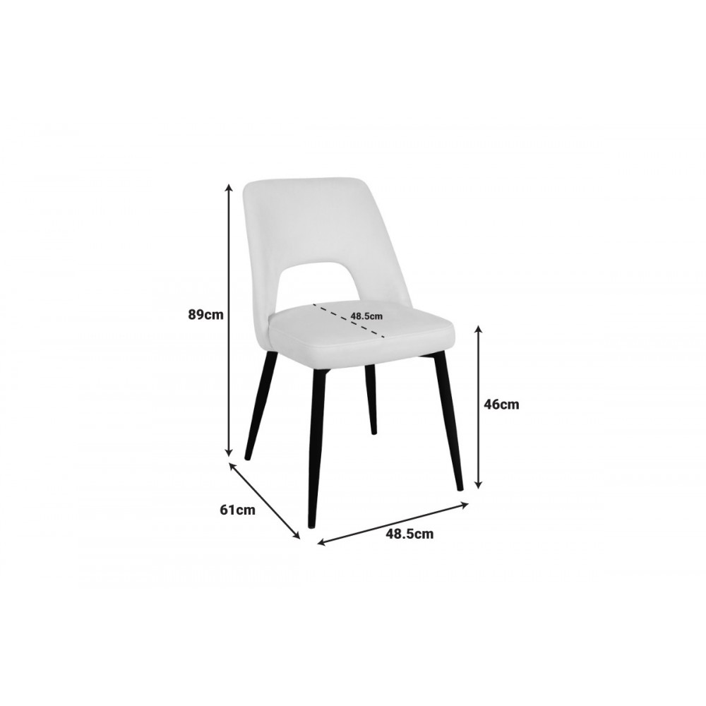 Καρέκλα "MURDE" από βελούδο/μέταλλο σε χρώμα μπεζ/μαύρο 48.5x61x89