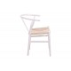 Καρέκλα "WISHBONE" από rubberwood/σχοινί σε χρώμα λευκό/φυσικό 60x51x80