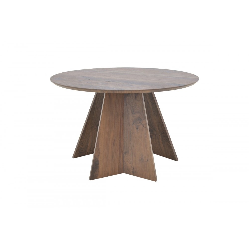 Τραπέζι "BIBBLE" από mdf σε χρώμα καρυδί Φ120x76