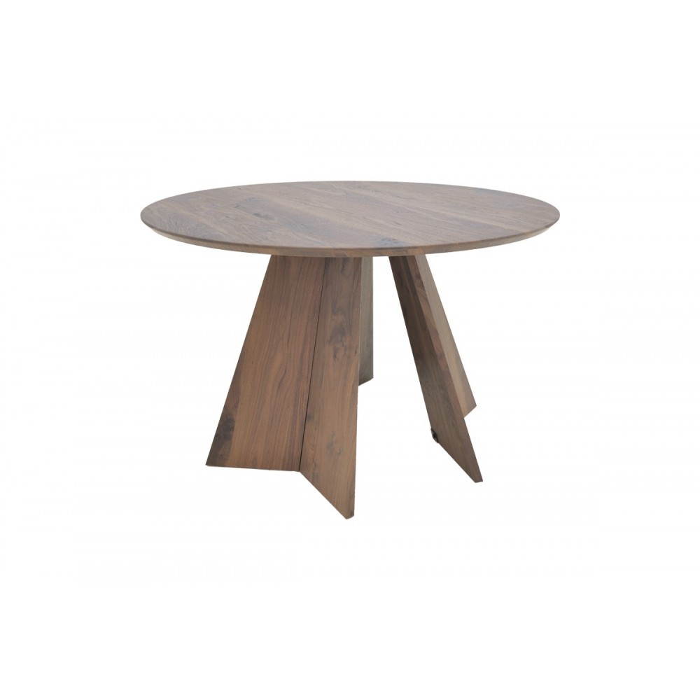 Τραπέζι "BIBBLE" από mdf σε χρώμα καρυδί Φ120x76