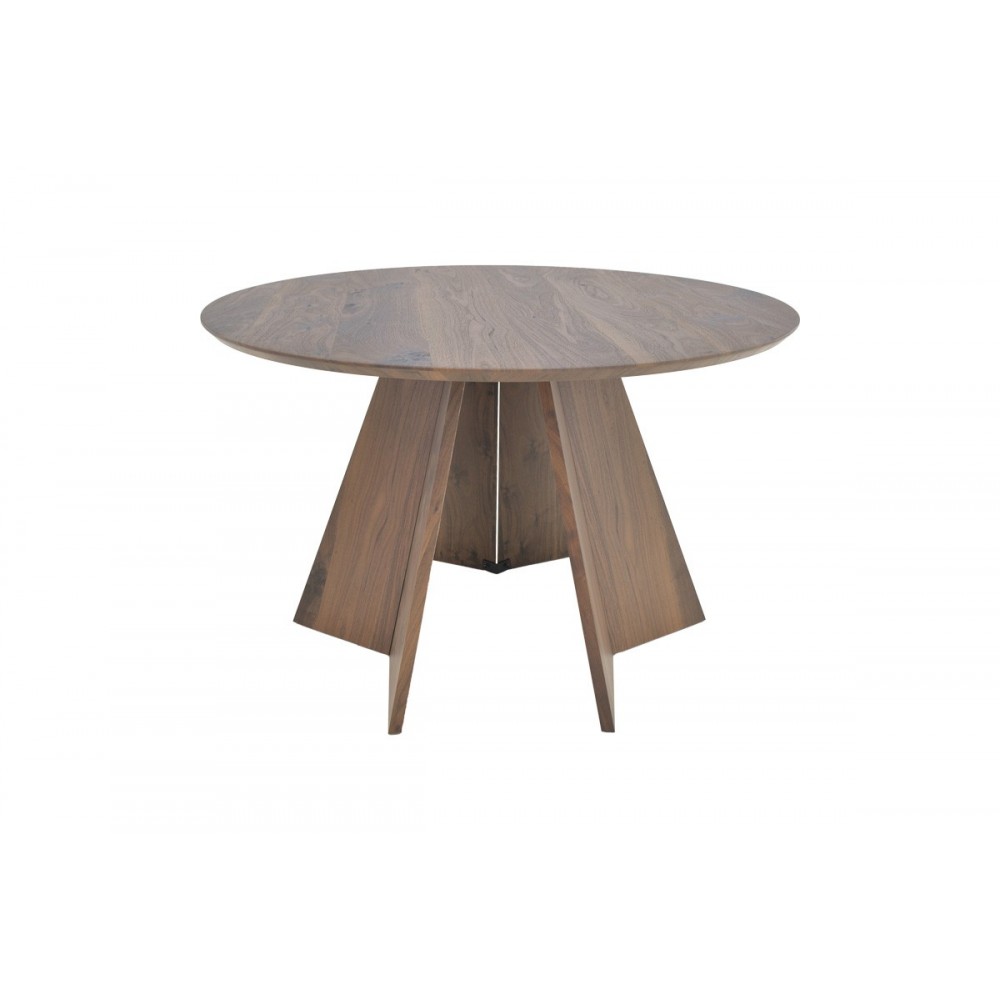 Τραπέζι "BIBBLE" από mdf σε χρώμα καρυδί Φ120x76