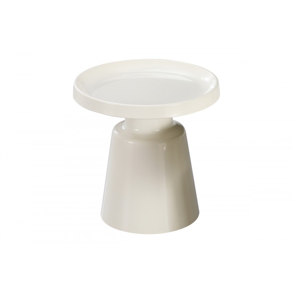 Βοηθητικό τραπέζι "GINOZE" από μέταλλο σε χρώμα λευκό Φ50x48.5