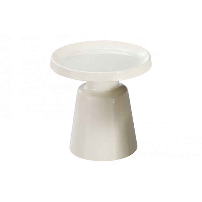 Βοηθητικό τραπέζι "GINOZE" από μέταλλο σε χρώμα λευκό Φ50x48.5