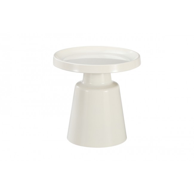 Βοηθητικό τραπέζι "GINOZE" από μέταλλο σε χρώμα λευκό Φ50x48.5