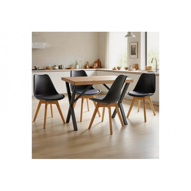 Φοιτητικό πακέτο τραπεζαρίας "DELIGHT" σε χρώμα oak/μαύρο 5τμχ