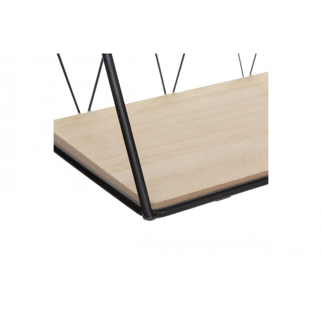 Ραφιέρα τοίχου "ANNEZA" από μέταλλο/mdf σε χρώμα μαύρο/φυσικό 48x12x20